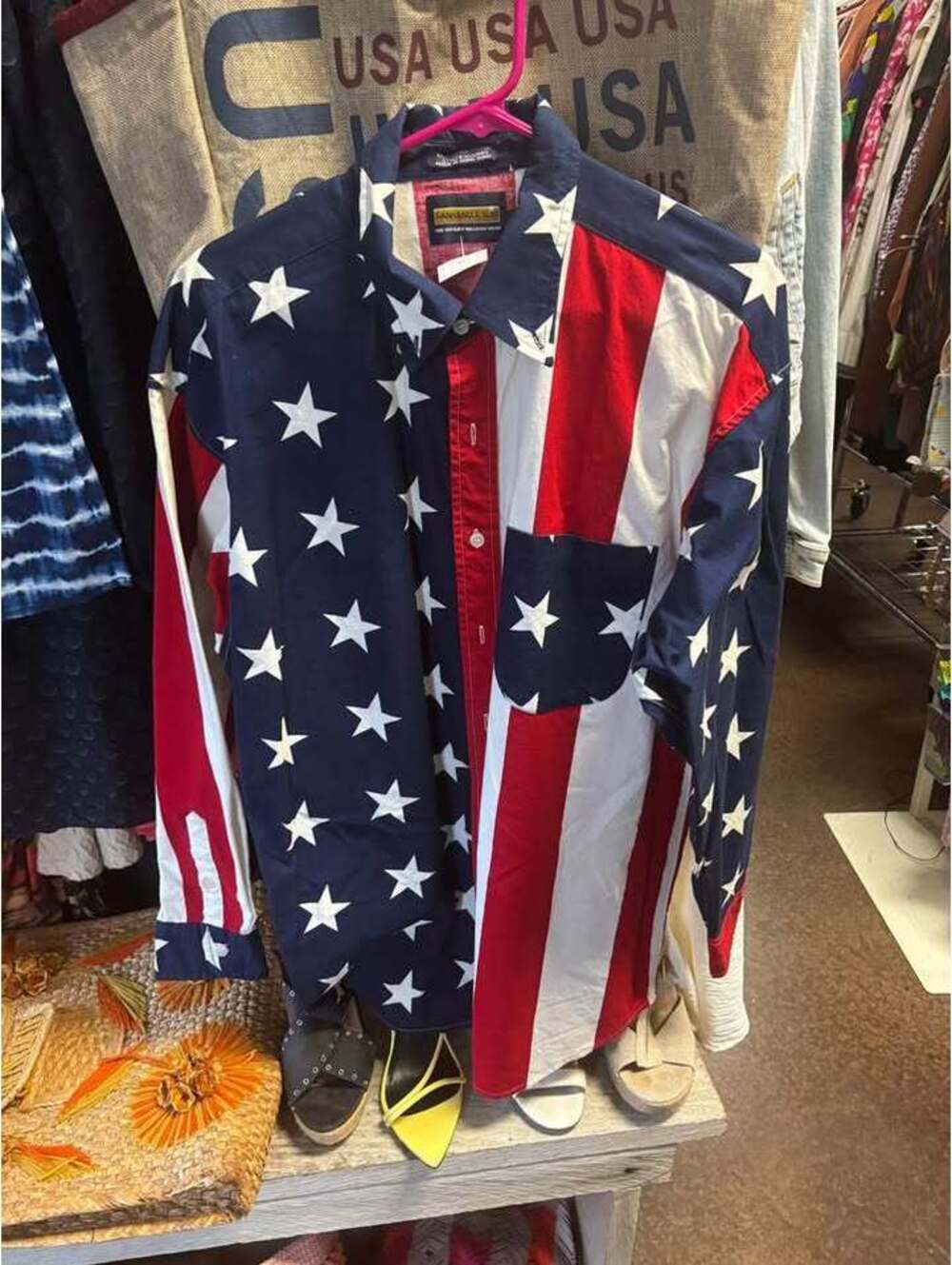 vintage men’s fourth of july button down large